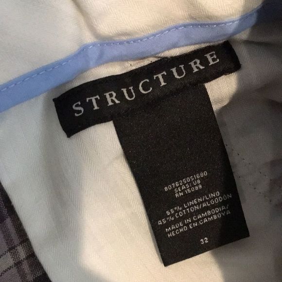 STRUCTURE Plaid Brown Beige Tan Mens Shorts 32 - Picture 4 of 8